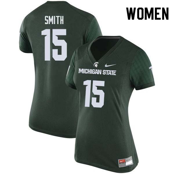 Women #15 Tyson Smith Michigan State College Football Jerseys Sale-Green
